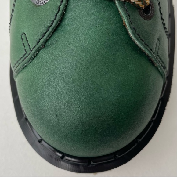 Vintage Dr. Martens England Green Greasy Platform Oxfords UK 7 - Picture 7 of 15